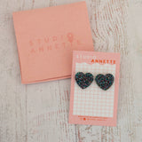 Boucles d'oreilles puces coeurs