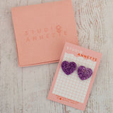 Boucles d'oreilles puces coeurs
