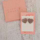 Boucles d'oreilles puces coeurs