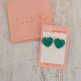 Boucles d'oreilles puces coeurs