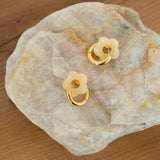 Boucles d'oreilles créoles fleur