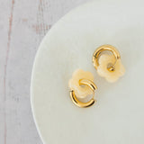 Boucles d'oreilles créoles fleur