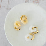 Boucles d'oreilles créoles fleur