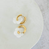Boucles d'oreilles créoles fleur