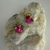 Boucles d’oreilles créoles cœur miroir