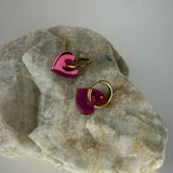 Boucles d’oreilles créoles cœur miroir