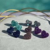 Boucles d'oreilles puces coeurs
