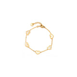 Bracelet 5 cœurs nacrés