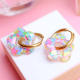 Boucles d’oreilles créoles fleurs Isabelle