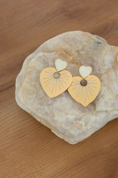 Boucles d’oreilles double cœur