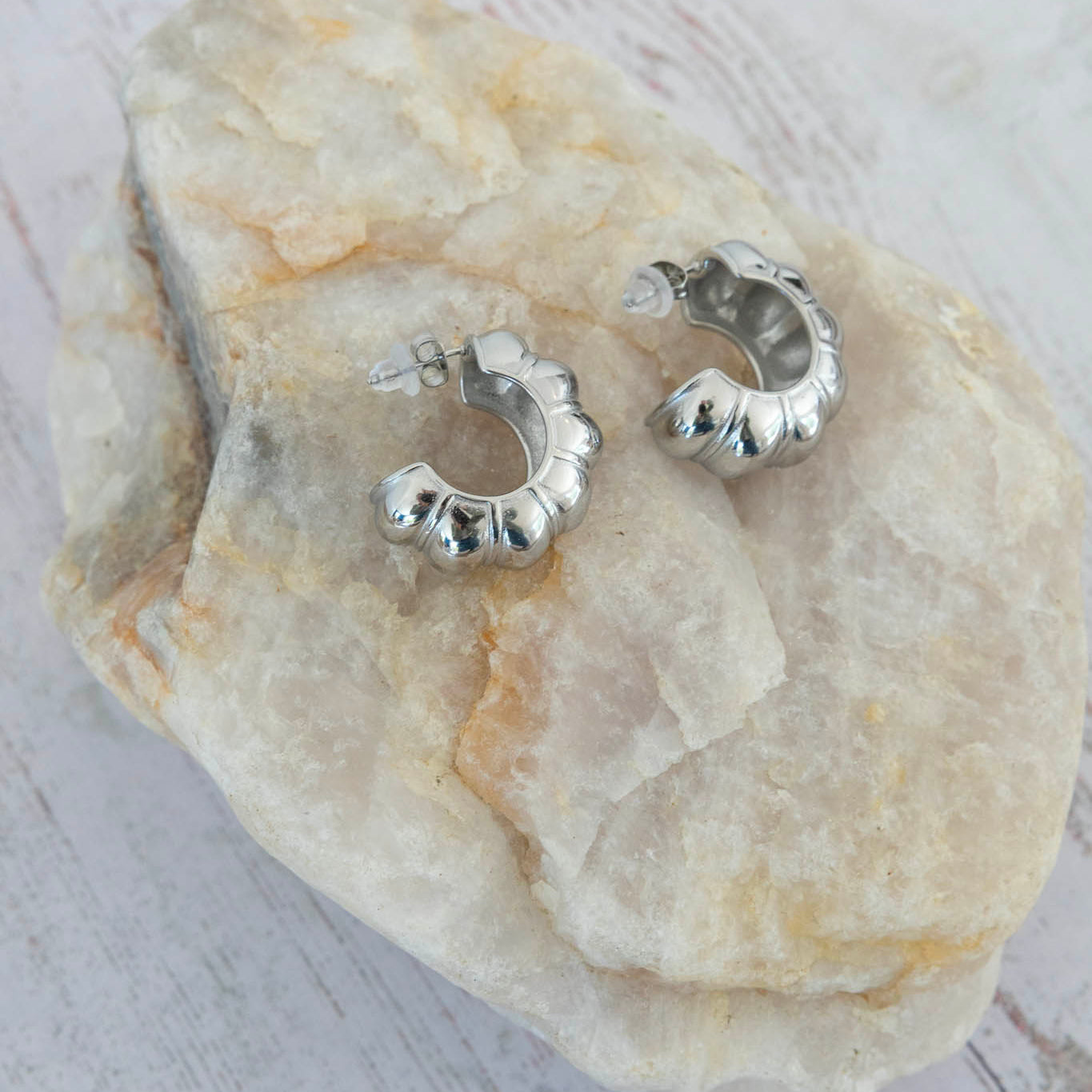 Boucles d'oreilles créoles coquillage