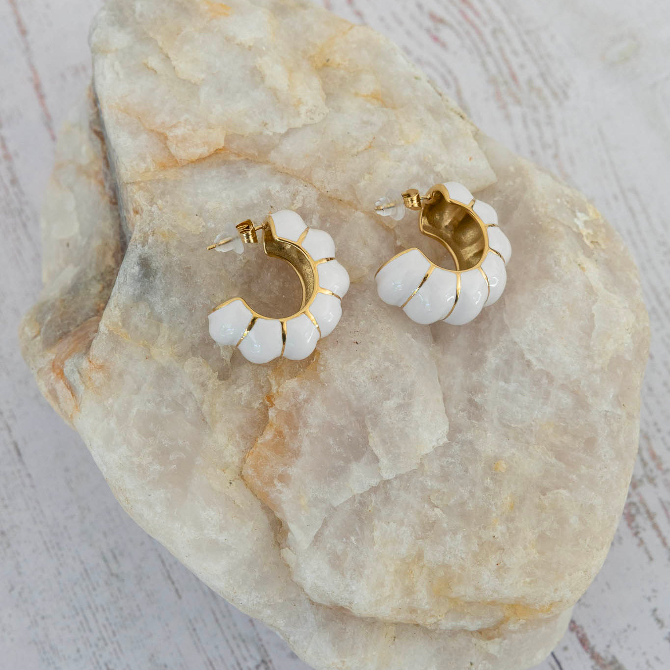 Boucles d'oreilles créoles coquillage