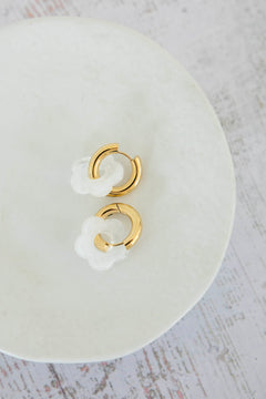 Boucles d'oreilles créoles fleur