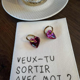 Boucles d’oreilles créoles cœur miroir