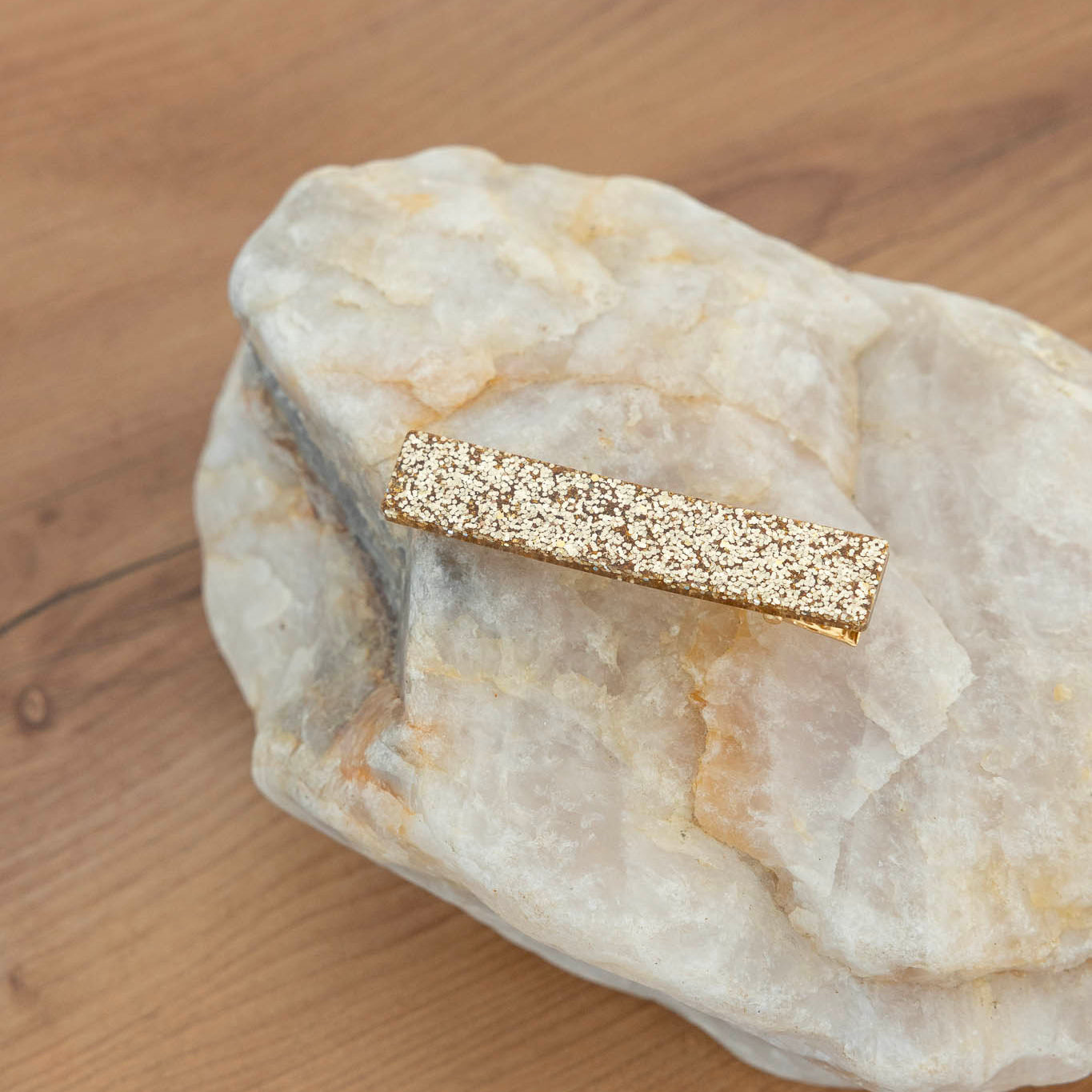 Barrettes à paillettes dorée