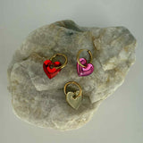 Boucles d’oreilles créoles cœur miroir