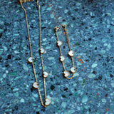 Collier 5 cœurs nacrés