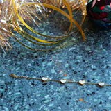 Bracelet 5 cœurs nacrés