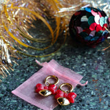 Boucles d’oreilles mini créoles nœud & cœur