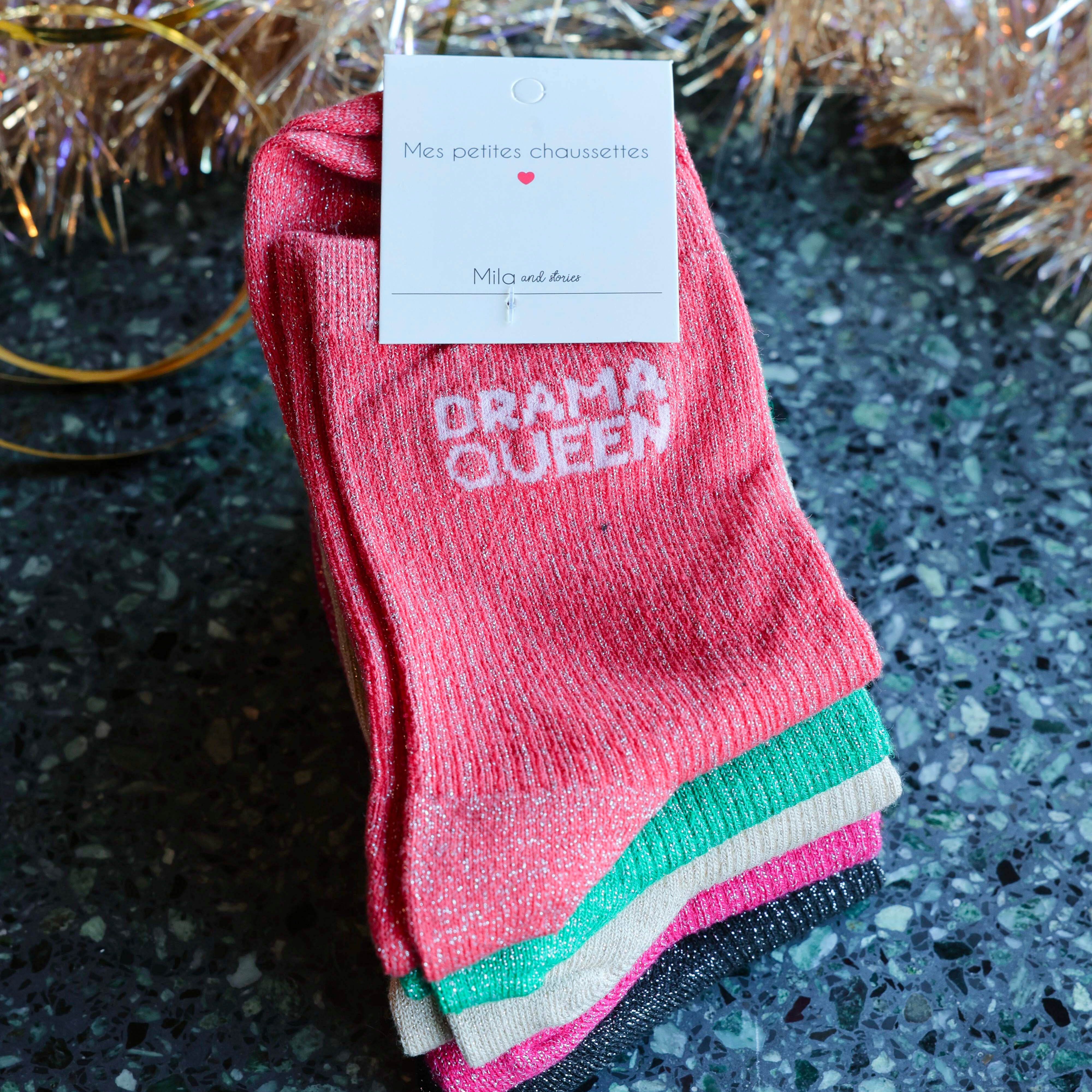 Chaussettes pailletées Drama Queen