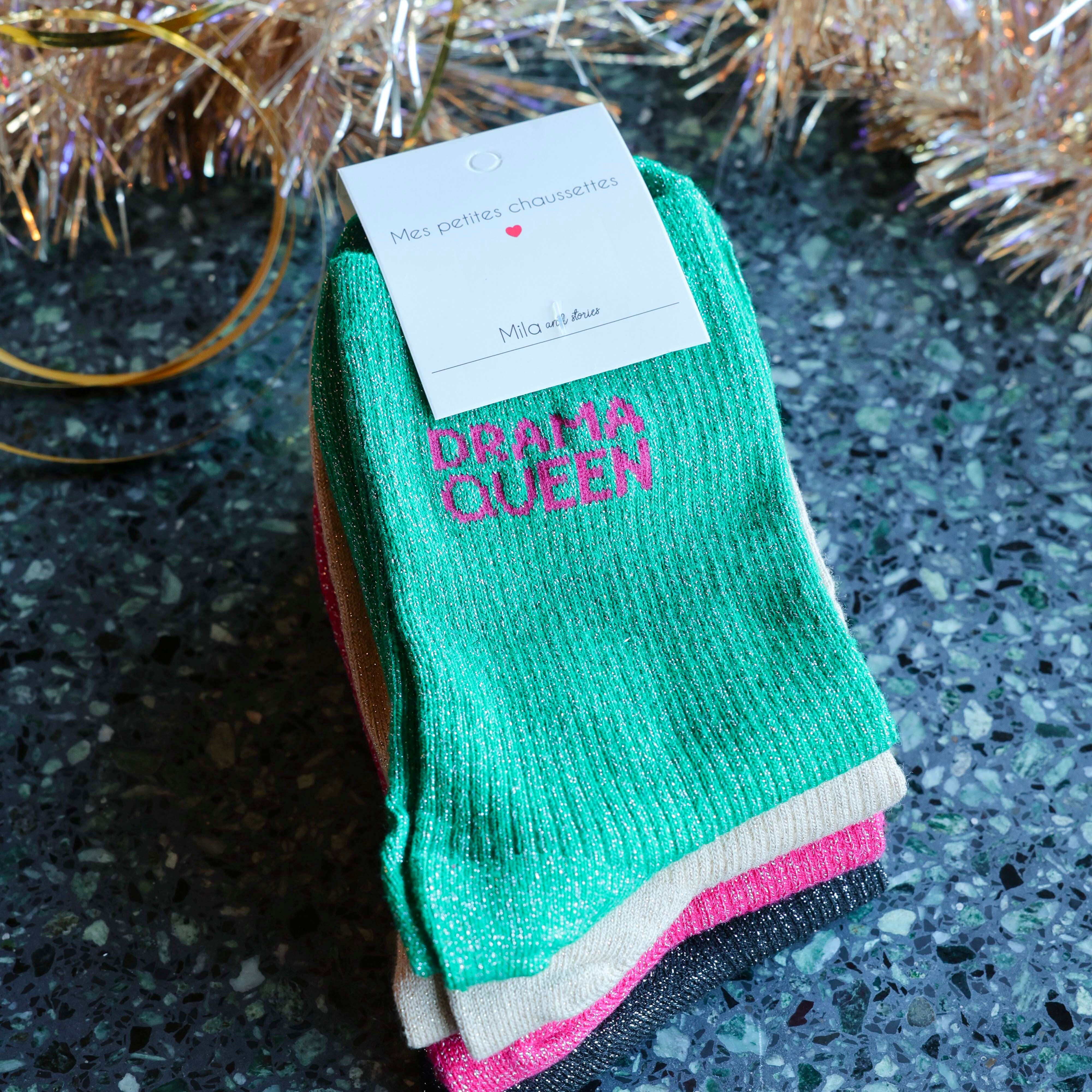 Chaussettes pailletées Drama Queen