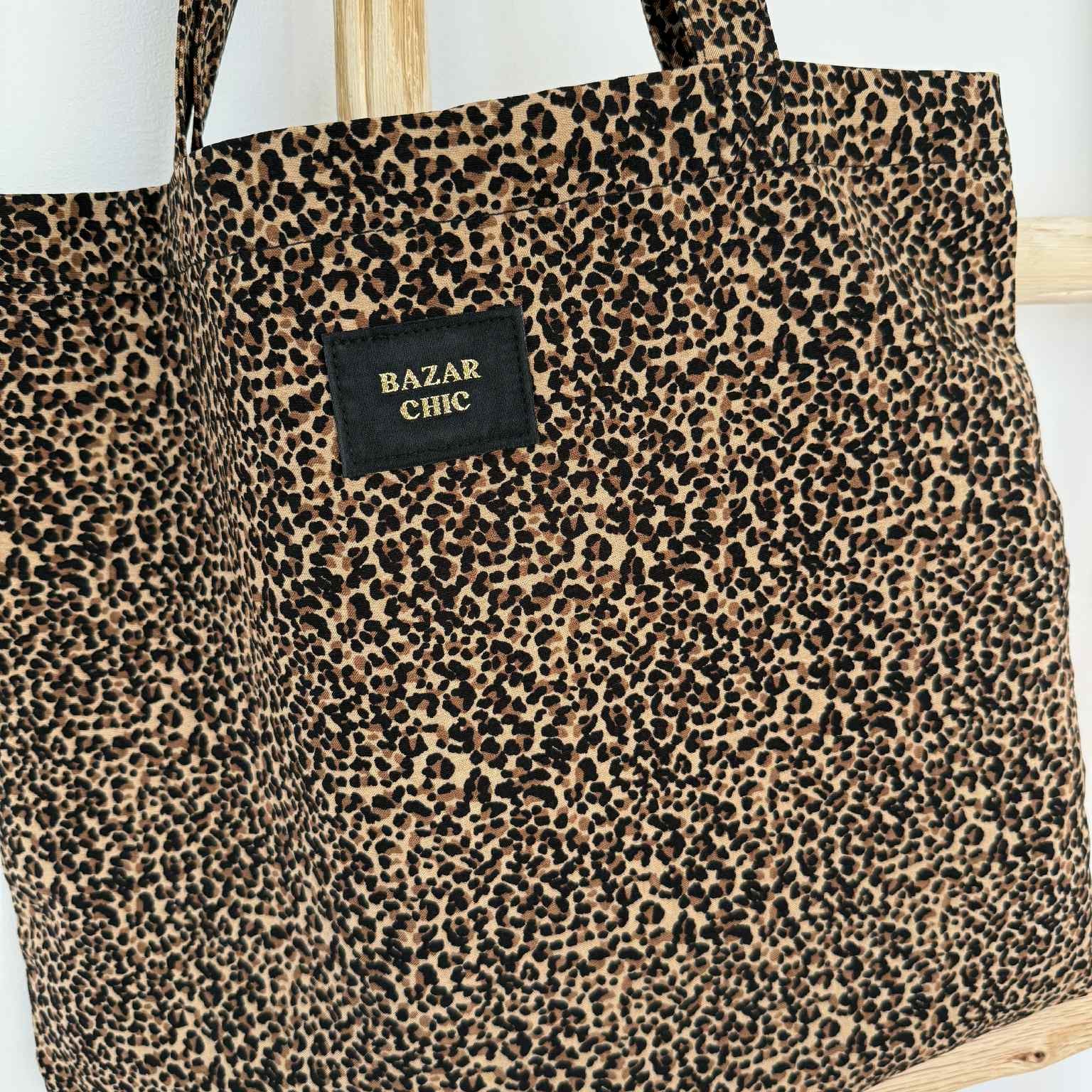 Totebag léopard Amour, Bazar Chic, Bisou