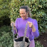 Totebag léopard Amour, Bazar Chic, Bisou