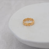 Bague cœurs dorés