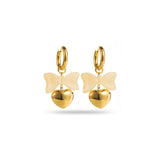 Boucles d’oreilles mini créoles nœud & cœur