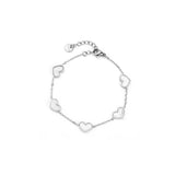 Bracelet 5 cœurs nacrés