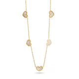 Collier 5 cœurs nacrés