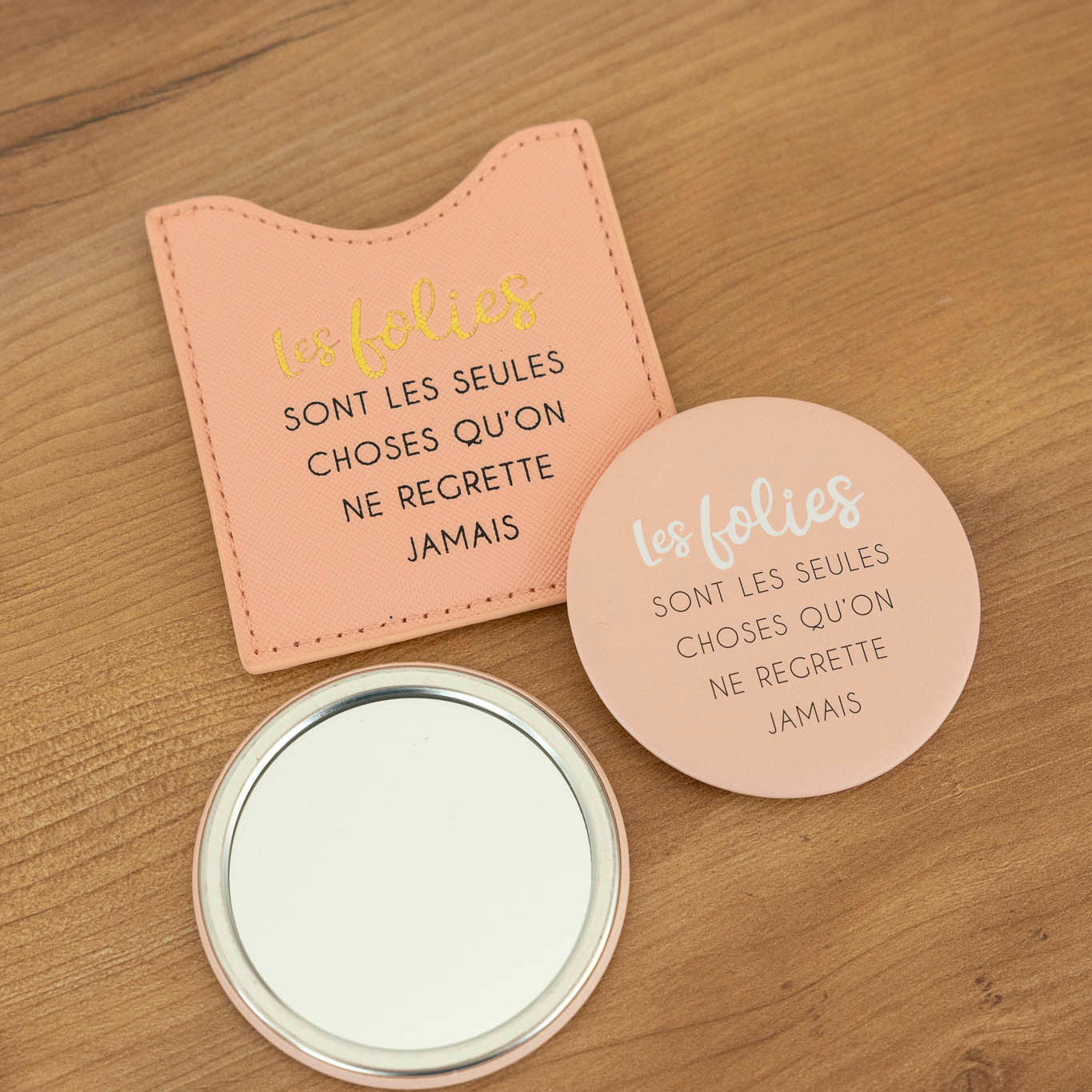 Miroir de poche à message