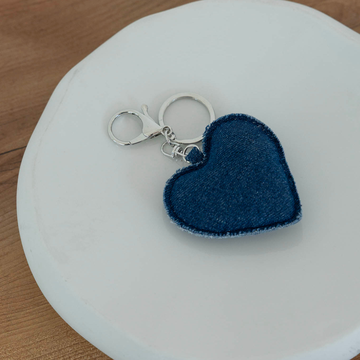 Porte-clé en tissu jean fait-main