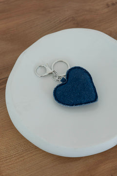 Porte-clé en tissu jean fait-main